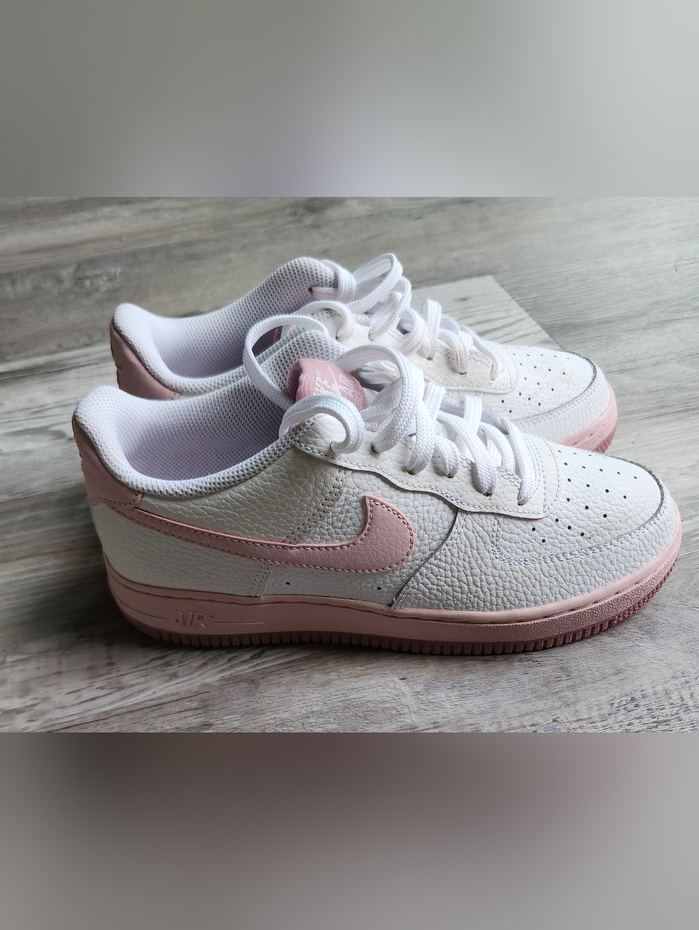 Nike Air Force 1 Low Pink White Girls 5.5Y Womens 7 Leather Sneakers